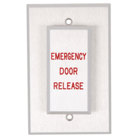 Dortronics W5286-P23DAXE5 5286 Series DPST-Time Delayed Action with 1-Gang Switch Plate, "EMERGENCY DOOR RELEASE" Text, Clear Aluminum Anodized