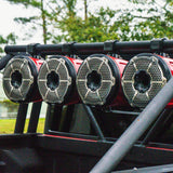 NXL 8" Marine and Powersports Towers LED RGB Lights 125 Watts Rms - Black Carbon Fiber - rear view | Silarius