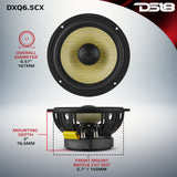 DXQ 6.5' 2-Way Coaxial Speaker with Yellow Straw and Composite Foam Cone | 150W RMS 4-Ohm - detail view | Silarius