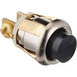 Edwards Signaling 694-B Low Voltage Non-Illuminated Pushbutton, 3/4" Dia x 1-7/32" H, 1-NO Contact, Extended / Raised Button Operator, Black