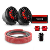 6.5' Loaded Flat Mount Speaker Pods with Amplifier, Installation Kit and RGB LED Lights, Package f... - front view | Silarius