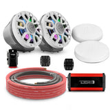 6.5' Loaded Flat Mount Speaker Pods with Amplifier, Installation Kit and Digital LED Lights, Pack... - detail view | Silarius