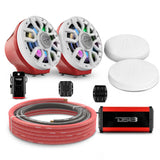 6.5' Loaded Flat Mount Speaker Pods with Amplifier, Installation Kit and Digital LED Lights, Pack... - detail view | Silarius