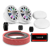 6.5' Loaded Flat Mount Speaker Pods with Amplifier, Installation Kit and Digital LED Lights, Pack... - detail view | Silarius