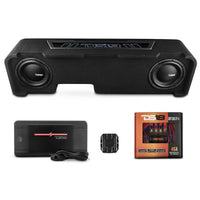 Chevy Silverado Down Firing Subwoofer Enclosure with Dream LED Lights, Amplifier and Wiring Kit - front view | Silarius