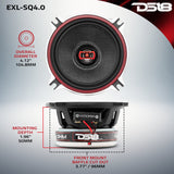 EXL 4' 2-Way Coaxial Speaker with Fiber Glass Cone | 60W RMS 3-Ohm - detail view | Silarius