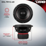 EXL 12 Subwoofer Dual Stack with Reinforced Cone 1500 Watts RMS 3 Dvc 4-Ohm - detail view | Silarius
