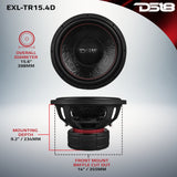 EXL 15 Subwoofer Triple Stack with Reinforced Cone 2500 Watts RMS 4 Dvc 4-Ohm - detail view | Silarius