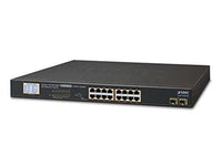PLANET GSW-1820VHP 16-Port Gigabit 802.3at PoE+ + 2-Port Gigabit TP/SFP Combo Switch with LCD PoE Monitor