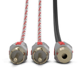 Level 3 RCA 100% Copper OFC Y Connector 1 FEMALE to 2 MALE - BLACK / RED Kit - detail view | Silarius