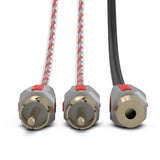 Level 3 RCA 100% Copper OFC Y Connector 2 FEMALE to 1 MALE - BLACK - RED - detail view | Silarius