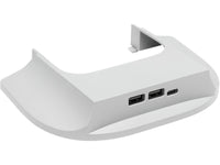 HAT Design Works CHG-CAP-E-WH Snap On Charging Cap for Dual E2 Monitor Arm, White, 2 USB-A, 1 USB-C
