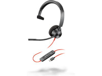 Poly 8X216AA Blackwire 3310 Monaural Microsoft Teams Certified USB-C Headset +USB-C/A Adapter