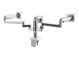 Humanscale X2NTNCCWNTWQTWQTW18 Mflex M2.1, Non Tech Base, Bracket for 3 Monitors, Clamp Mount, Polished Aluminum w/ Whit