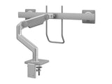 Humanscale M81NTNDSBHG M8.1 Monitor ARM with Combo Mount with Crossbar and Handle for DUAL Monitors - Silver with Gray T