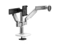Humanscale X2NTNBBWDSBDSB12 M/flex 2.1 with Bolt-through Mount for DUAL Monitors - Monitor Sliders and 12 POST - Polished Aluminum with White TRIM