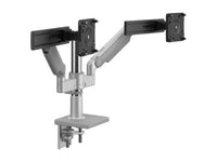 Humanscale X2NTNDBSDSBDSB12 M/flex 2.1 with Combo Mount for DUAL Monitors - Monitor Sliders and 12 POST - Silver with Gray TRIM