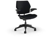 Humanscale F111GCF10XFTHNSC Freedom Task Chair with Graphite Frame and Height-Adjustable Arms - Black Corde 4 Fabric