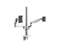 Humanscale X2NTNCEWETBETB24 M/Flex 2.1 with Bolt-Through Mount for Dual Monitors - Monitor Tilts and 24 Post - Polished Aluminum with White Trim