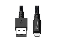 Eaton Tripp Lite M100-001-GY-MAX Heavy-Duty USB-A to Lightning Sync/Charge Cable, UHMWPE and Aramid Fibers, MFi Certified - 1 ft. (0.31 m)
