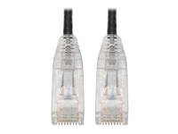 Eaton Tripp Lite N201-S8N-BK Cat6 Gigabit Snagless Slim UTP Ethernet Cable (RJ45 M/M), PoE, Black, 8-in. (20.32 cm)