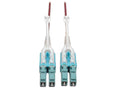 Eaton Tripp Lite N821-02M-MG-T 10G Duplex Multimode 50/125 OM4 LSZH Fiber Optic Cable (LC/LC), Push/Pull Tabs, Magenta, 2 m