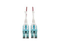 Eaton Tripp Lite N821-08M-MG-T 10G Duplex Multimode 50/125 OM4 LSZH Fiber Optic Cable (LC/LC), Push/Pull Tabs, Magenta, 8 m