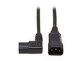 Eaton Tripp Lite P004-002-13RA Power Extension Cord, Right-Angle C13 to C14 PDU Style - 10A, 250V, 18 AWG, 2 ft. (0.61 m), Black