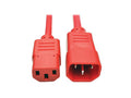 Eaton Tripp Lite P004-003-ARD PDU Power Cord, C13 to C14 - 10A, 250V, 18 AWG, 3 ft. (0.91 m), Red