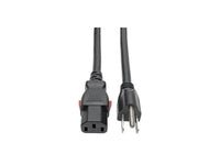 Eaton Tripp Lite P007-L03 Computer Power Cord, NEMA 5-15P to Locking C13 - Heavy-Duty, 15A, 125V, 14 AWG, 3 ft. (0.91 m), Black
