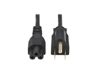 Eaton Tripp Lite P013-006 3-Slot Power Cord, NEMA 5-15P to C5 - Laptop/Notebook, 7A, 125V, 18 AWG, 6 ft. (1.8 m), Black
