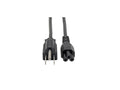 Eaton Tripp Lite P013-010 3-Slot Power Cord, NEMA 5-15P to C5 - Laptop/Notebook, 10A, 125V, 18 AWG, 10 ft. (3.05 m), Black