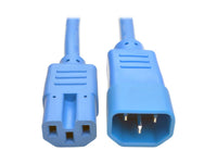 Eaton Tripp Lite P018-003-ABL Power Cord C14 to C15 - Heavy-Duty, 15A, 250V, 14 AWG, 3 ft. (0.91 m), Blue