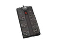 Eaton Tripp Lite TLP808B Protect It 8-Outlet Surge Protector, 8 ft. (2.43 m) Cord, 1440 Joules, Black Housing