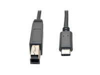 Eaton Tripp Lite U422-003-G2 USB-C to USB-B Cable (M/M) - USB 3.2, Gen 2 (10 Gbps), Thunderbolt 3 Compatible, 3 ft. (0.91 m)
