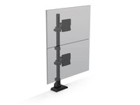 HAT Design Works E5G-P11-BLK E5 One Over One Static Pole Monitor Arm, Black, holds 30 lbs per monitor, up to 49IN screen