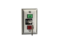 Chauvet SS-2PL Locking Switch Set on single gang stainless steel wall plate. Key #0C01 (Oslo)