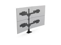 HAT Design Works E5G-P22S-BLK E5 Two Over Two Static Pole Monitor Arm, Black, holds 15 lbs per monitor, up to 27IN screen