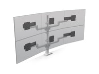 HAT Design Works E5G-P33SS-WHT E5 Three Over Three Static Pole Monitor Arm, White, holds 10 lbs per monitor, up to 27IN screen