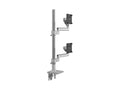 Humanscale X2NTNDDSETB30X2NM0NDSETBNP M/Flex for Dual M2.1 Monitor Arms, 8IN Straight Links and Dynamic Links, 30IN Post, Silver with Gray Trim