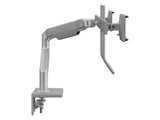 Humanscale M82BRSD M8.1 Dual Monitor Arm, Crossbar with Handle, Angled/Dynamic Links, Grey 100x 100mm VESA