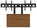 iCart CRED2VTHIN-S 2-bay, low profile, AV cabinet includes single 45-98in display mount, (1) 3RU vertical rack, rack-mount 6-port power strip, door knobs, and leveling