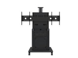 iCart RPS-800L Mobile cart supports dual displays up to 60 (40 max display height). Includes 9RU and 15D rack, adjustabl