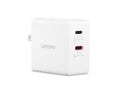 Lenovo G0A6065WUS Dual USB-C 65W GaN Power Adapter - White
