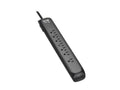 Eaton Tripp Lite TLP76B 7-Outlet Surge Protector - 5-15R Outlets, 1500 Joules, 6 ft. (1.8 m) Cord, Black