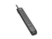 Eaton Tripp Lite TLP76B 7-Outlet Surge Protector - 5-15R Outlets, 1500 Joules, 6 ft. (1.8 m) Cord, Black