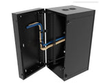 Vertiv GL48WMCMS-B-SH-AF-CM WM Premium 25Ux24x32 Fan Gray - Offset mounting rails create nearly 3.5 in of dedicated cable management space between the rail and side