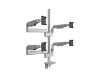 Humanscale X82SFTBC3622FTB MFlex M8 Arms - Dual Bracket for 2 Monitors - Silver - 12/Dynamic - Standard Tilt - Standard 100mm x 100mm, black - Clamp - 36 - Two Rows