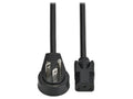 Eaton Tripp Lite P006-010-15RR Computer AC Power Cable NEMA 5-15P C13 360-Degree Rotating Right-Angle Plug 10A 125V 10FT Black