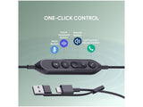Yealink UH44 (1308187) Perfect for Open Offices or Home Setups; 2 AI-powered Noise-Cancelling Mics; All-day-wearing Comfort; Support Left or Right-side Wearing